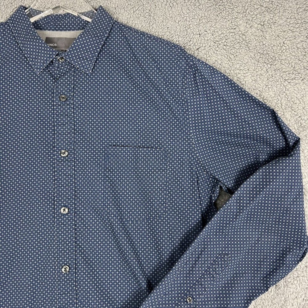 Vince Shirt Mens Large Blue Button Down Long Sleeve Mens Large - Picture 3 of 9